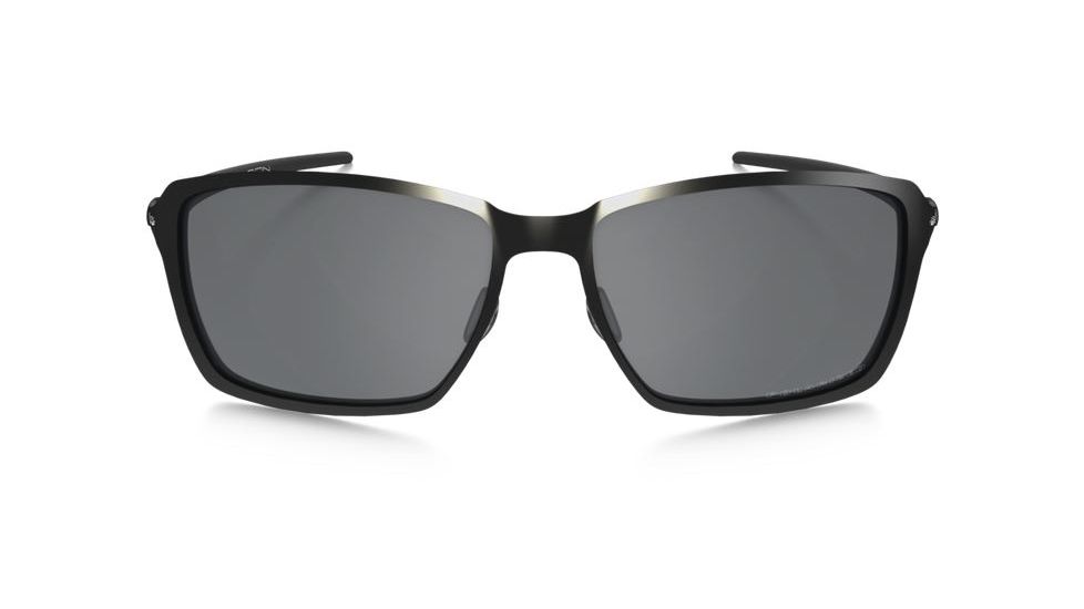 Oakley Tincan Carbon Sunglasses Satin Black/Steel Frame, Black Iridium Polarized Lens-OO6017-02