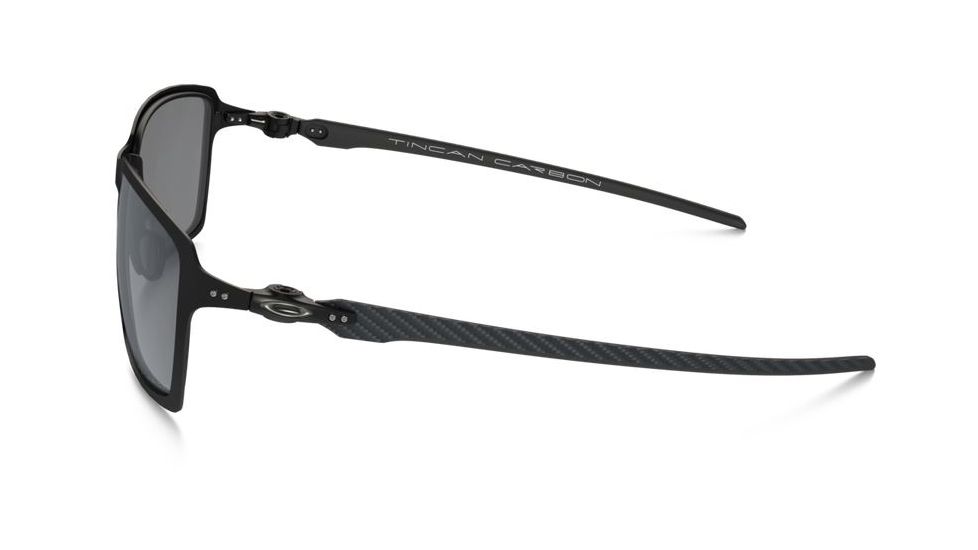 Oakley Tincan Carbon Sunglasses Satin Black/Steel Frame, Black Iridium Polarized Lens-OO6017-02