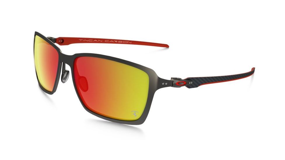 Oakley Tincan Sunglasses Carbon/Carbon Frame, Ruby Iridium Lens-OO6017-07