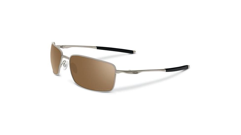 Oakley Titanium Square Wire Mens Sunglasses, Titanium Frame, Titanium Iridium Polarzied Lens OO6016-01