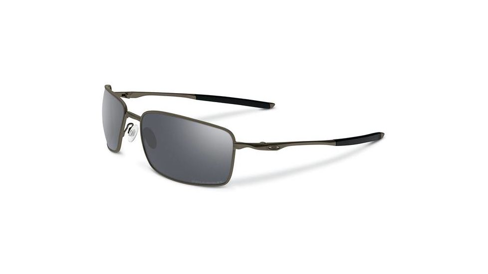 Oakley Titanium Square Wire Mens Sunglasses, Pewter Frame, Black Iridium Polarized Lens OO6016-02