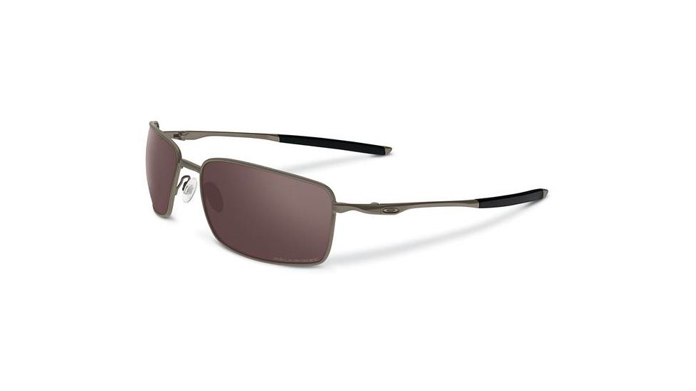 Oakley Titanium Square Wire Mens Sunglasses, Brushed Chrome Frame, OO Black Iridium Polarized L OO6016-03