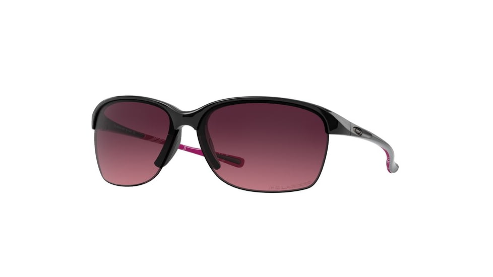Oakley Unstoppable OO9191 Sunglasses 919110-65 - Polished Black Frame, Rose Gradient Polarized Lenses