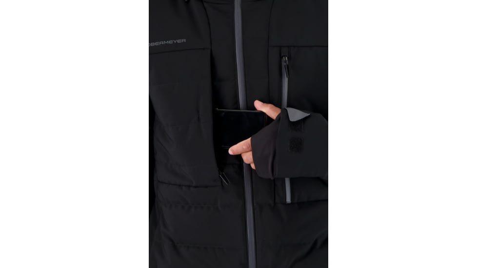 Obermeyer Caldera Down Hybrid Jacket - Mens, Black, Small, 21014-16009-S