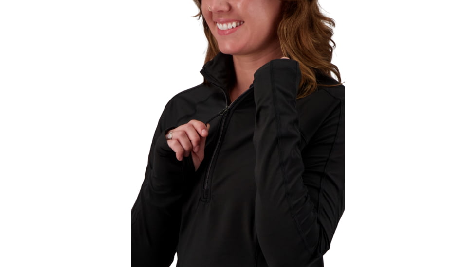 Obermeyer Discover 1/4 Zip Top - Womens, Black, Large, 19033-16009-L