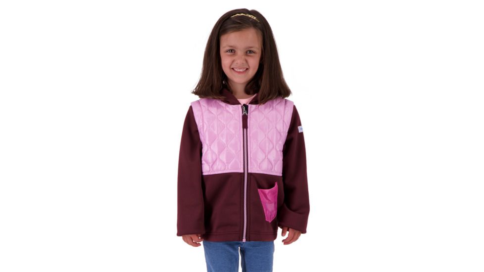 Obermeyer Hayden Hybrid Fleece Jacket - Kids, Drop The Beet, Large, 77024-DROP THE BEET-L