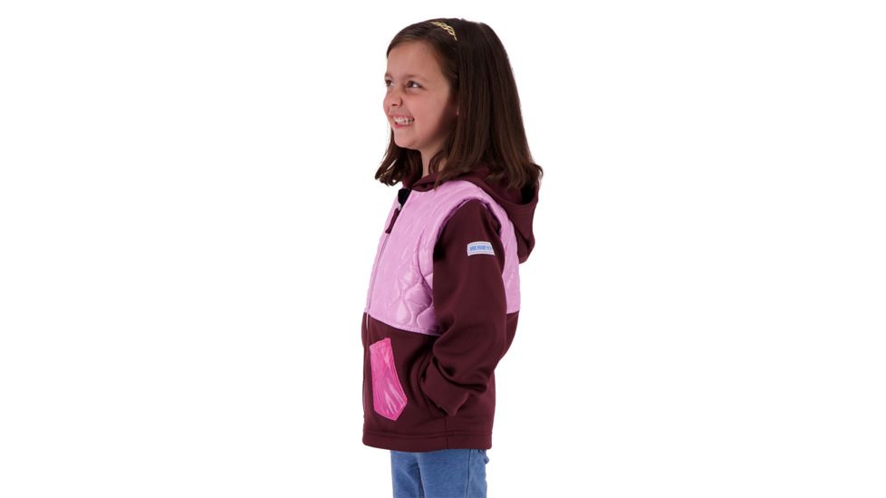 Obermeyer Hayden Hybrid Fleece Jacket - Kids, Drop The Beet, Large, 77024-DROP THE BEET-L