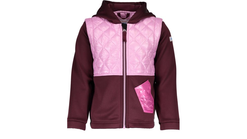 Obermeyer Hayden Hybrid Fleece Jacket - Kids, Drop The Beet, Large, 77024-DROP THE BEET-L