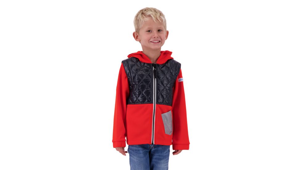 Obermeyer Hayden Hybrid Fleece Jacket - Kids, Red, Large, 77024-RED-L