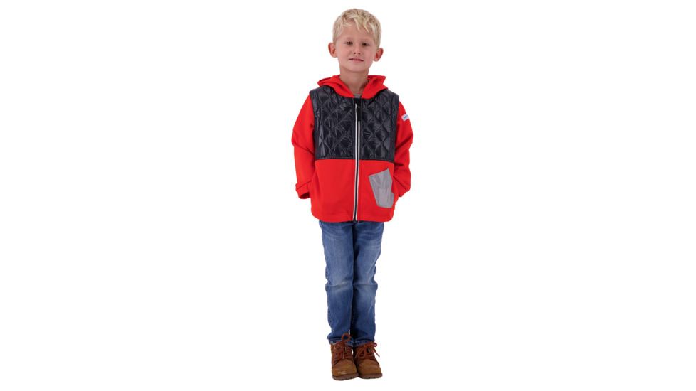 Obermeyer Hayden Hybrid Fleece Jacket - Kids, Red, Large, 77024-RED-L