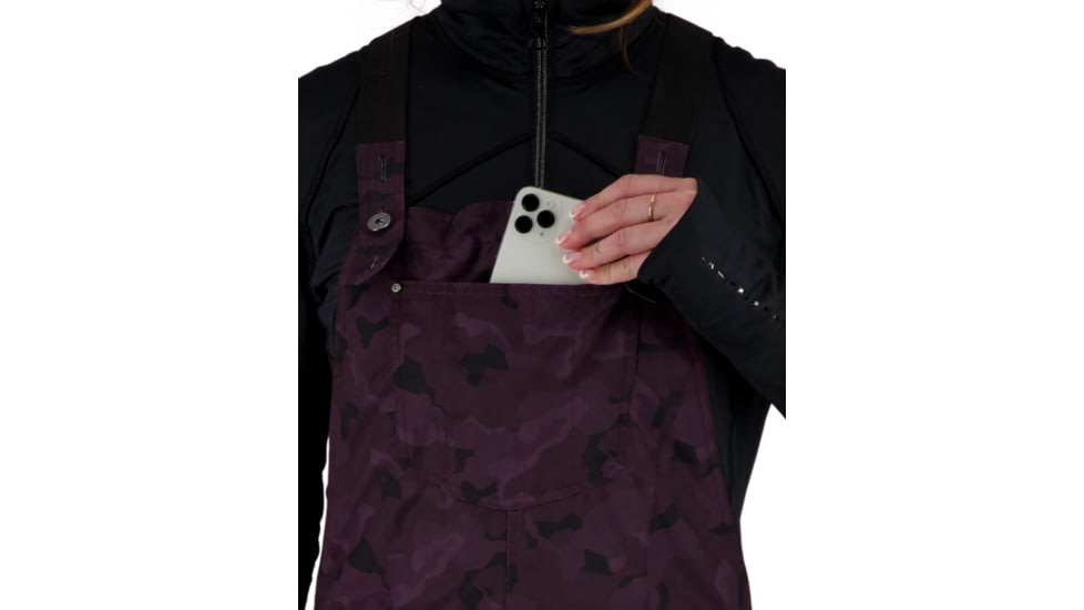 Obermeyer Malta Bib Overall - Womens, Magnetic Camo, 2, 15048-21158-2