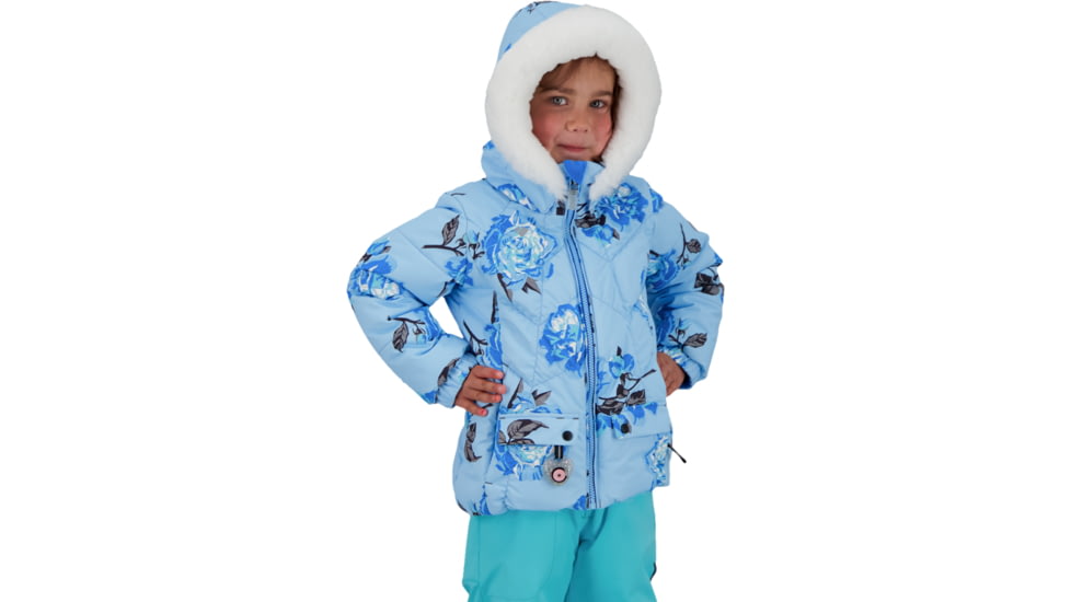 Obermeyer Roselet Jacket - Girls, Roses-R-Blue, 4, 51075-21028-4