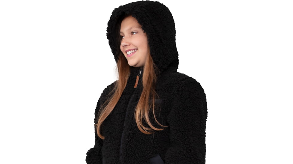 Obermeyer TG Amelia Sherpa Jacket - Girls, Large, Black, 37023-16009-L