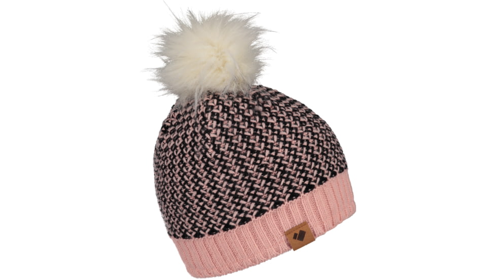 Obermeyer Tucson FF Pom Beanie - Girls, Pink Sand, One Size, 38016-21050-ONE SIZE