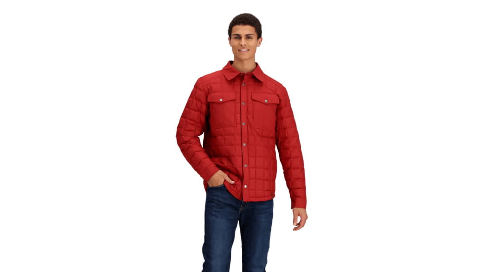Obermeyer Wilder Down Shirt - Mens, Cherry Wood, Large, Regular, 24064-23046-L