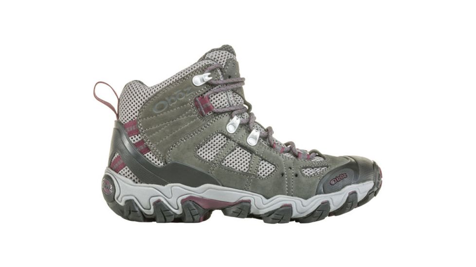 Oboz Bridger Vent Mid - Womens, Frost Gray/ Beet, Medium, 6, 24302-FGB-M-6