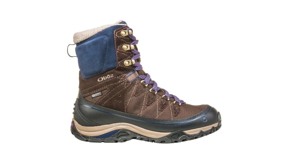 Oboz Juniper 8 Inch Insulated B-Dry - Womens, Cocoa/ Cobalt, Medium, 6.5, 81702-CocoaCobalt -Medium-6.5