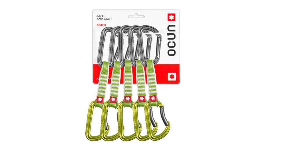 Ocun Falcon QD Zoom PA 15/22mm 12cm Draws, 5-Pack, Green, 4069-Green