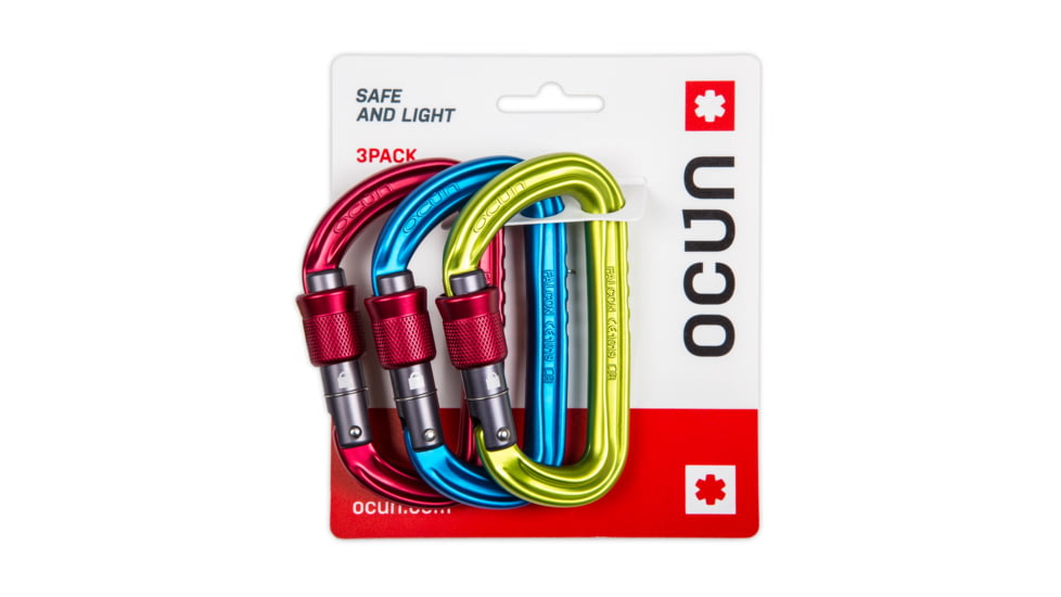 Ocun Falcon Screw Carabiner 3-Pack, Basic, 4063-Basic