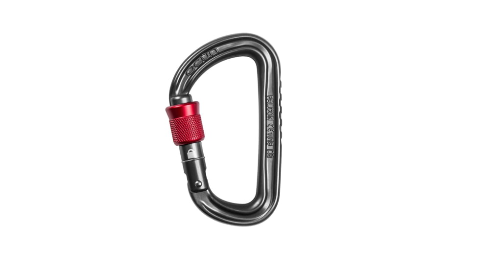 Ocun Falcon Screw Carabiner, Anthracite/Red, 2448-Antr/Red
