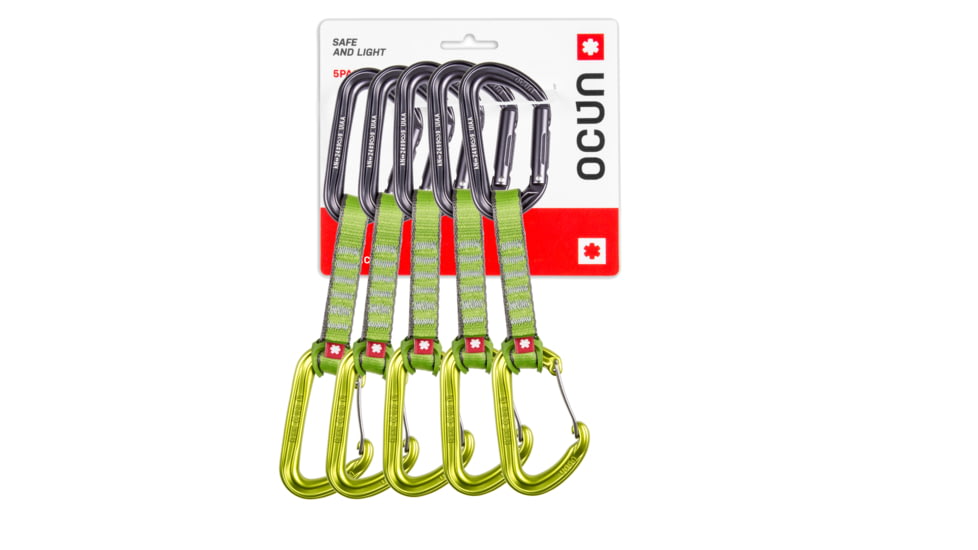 Ocun Hawk QD Combi PA 16mm 10cm Draws, 5-Pack, Green, 4075-Green