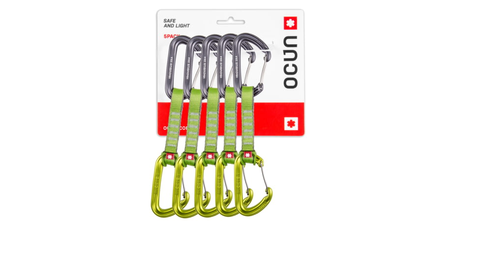 Ocun Hawk QD Wire PA 16mm 10cm Draws, 5-Pack, Green, 4079-Green