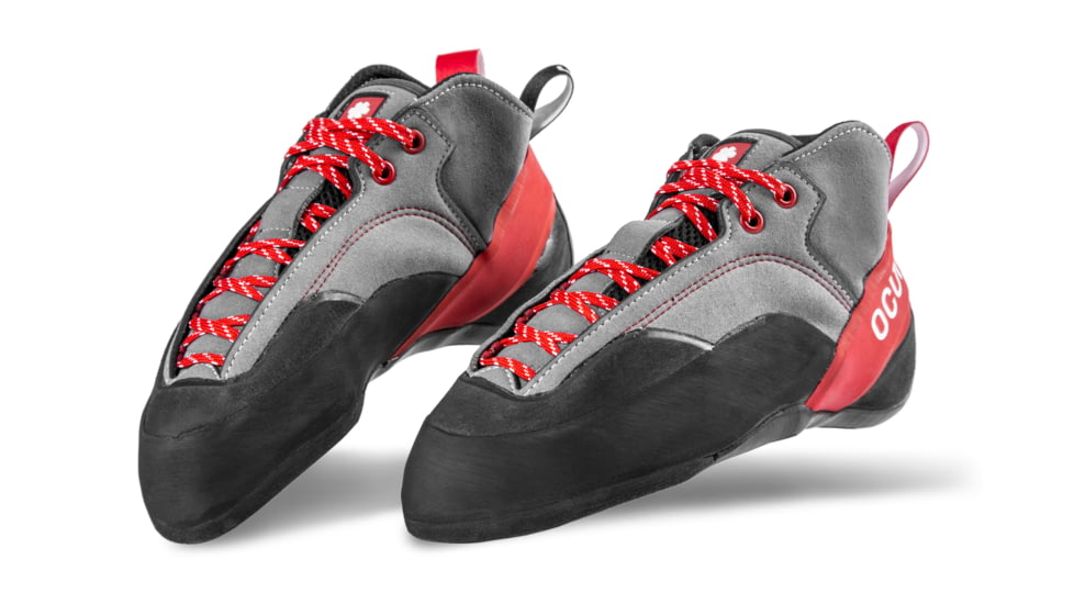 Ocun Jett Crack Climbing Shoes, Grey/Red, 9, 4578-Grey/Red-9