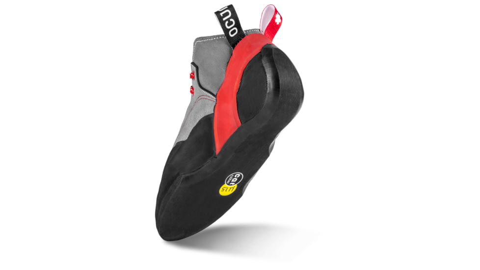 Ocun Jett Crack Climbing Shoes, Grey/Red, 9, 4578-Grey/Red-9
