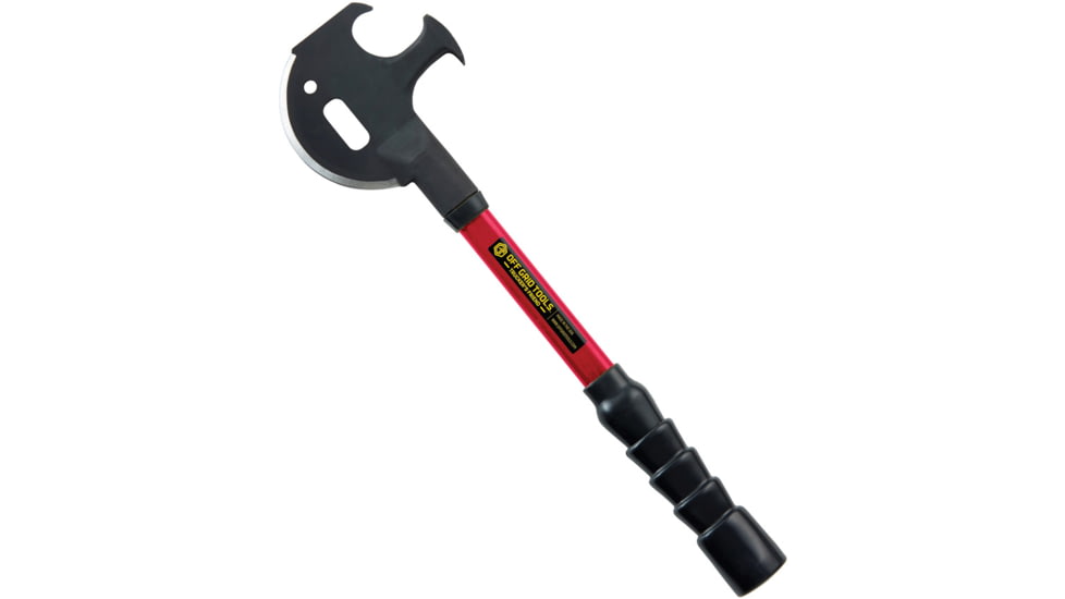 Off Grid Tools Truckers Friend 2 Knife, 5.25 black oxide coated 1055HC steel axe head wit, Red fiberglass shaft with black rubber grip, OGT-TF2RED