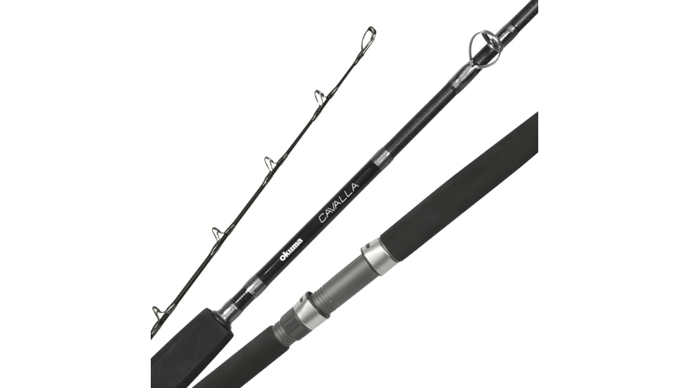 Okuma Cavalla Rod 24-Ton Carbon Rod Blanks, Seaguides Fuji Reel Seat, 1-Piece, Spinning, Medium, 12-25lb, 7, CAV-S-701M