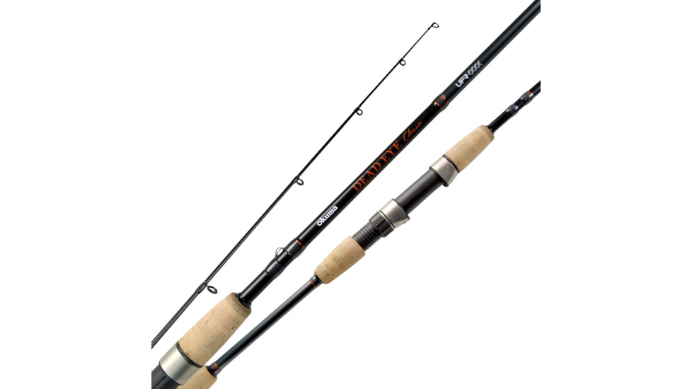 Okuma Dead Eye Classic 6' 1pc MH FT 24ton carbon Walleye trolling &amp; jig Spinning Rod SS Guide frame &amp; hook keeper, DEC-S-601MHFTa