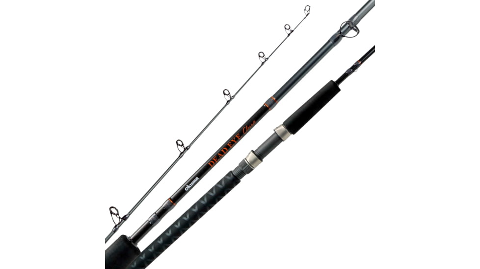 Okuma Dead Eye Classic inAin 8'6 1pc. Med 24ton carbon telescopic Casting Rod Walleye trolling &amp; jigging Rod SS Guide frame, DEC-C-861M-Ta