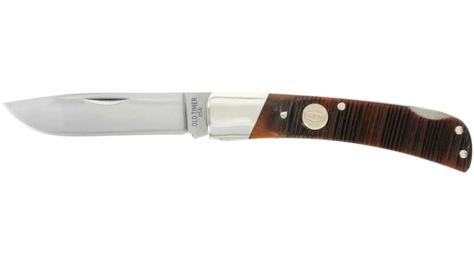 Old Timer Bruin 5OTG 2.8in Folding Knife, 1095 HC Steel Blade, Chestnut Bone Handle, 1137133