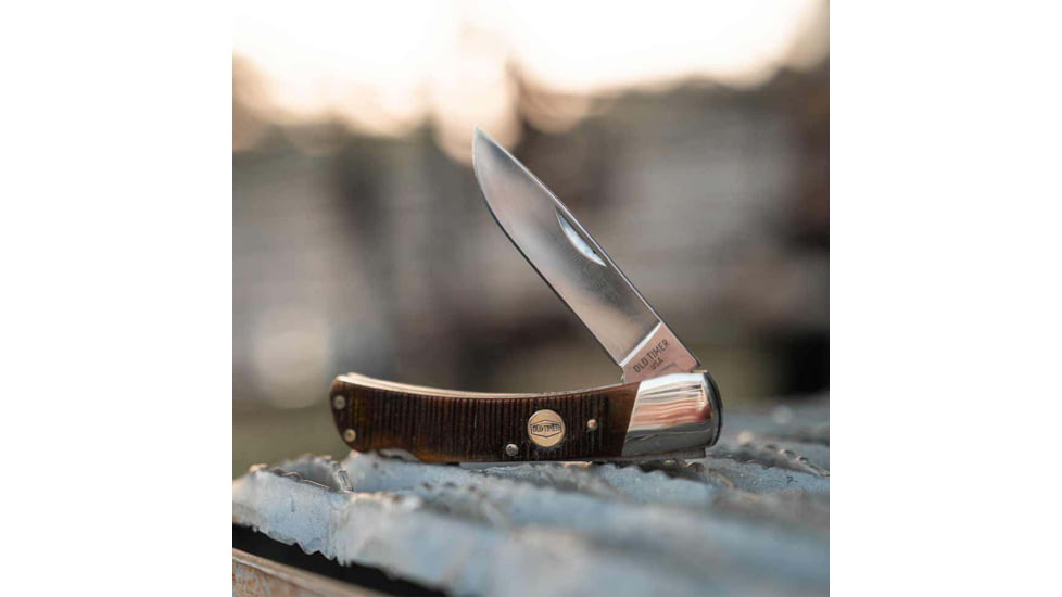 Old Timer Bruin 5OTG 2.8in Folding Knife, 1095 HC Steel Blade, Chestnut Bone Handle, 1137133