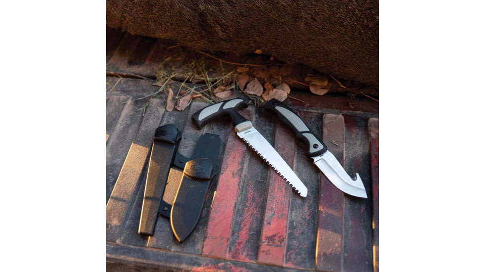 Old Timer Knife Hunter Kit w/ Saw/Gut Hook Knife &amp; Sheath, Stainless Steel, 1135986