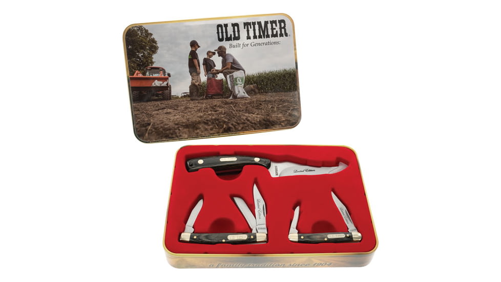 Old Timer Knife Laminate Sharp Finger 3-peice Tin Promo Q4