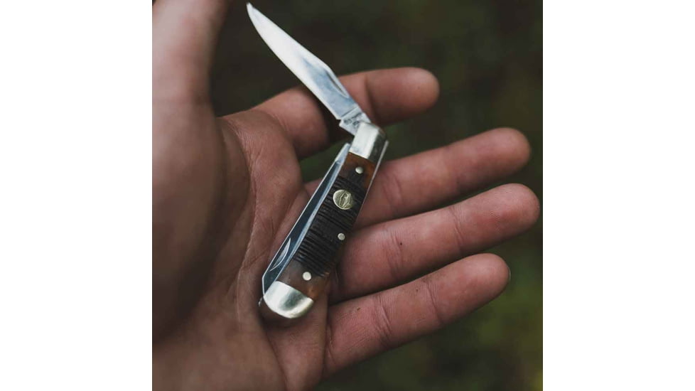 Old Timer Trapper 94OTG 2.3in Folding Knife, 1095 HC Steel Blade, Chestnut Bone Handle, 1137134