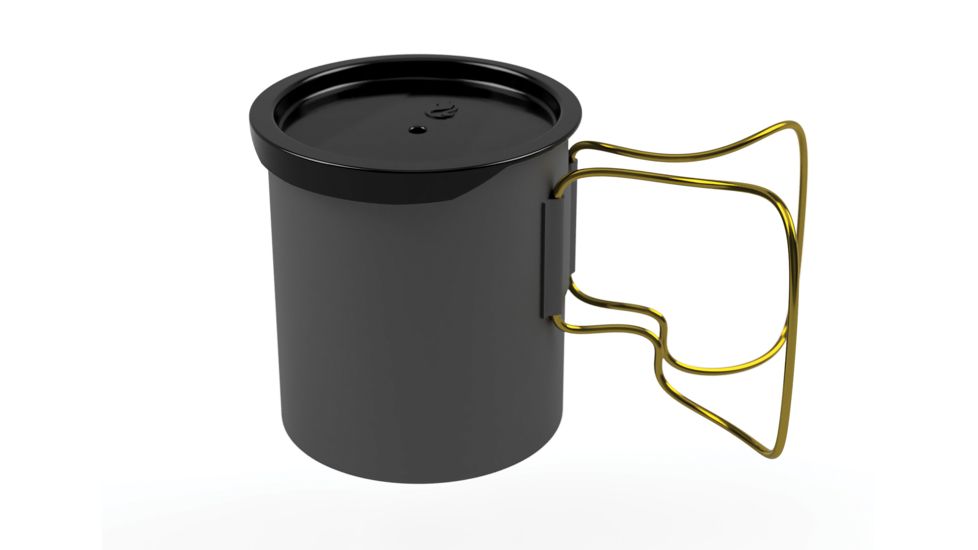Olicamp Space Saver Mug w/ Lid, Gold, 330433