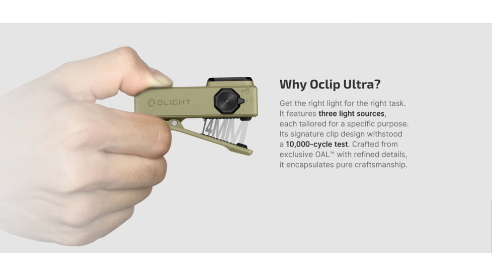 Olight Oclip Ultra USB-C Rechargeable 530 Lumen Clip-On LED Flashlight