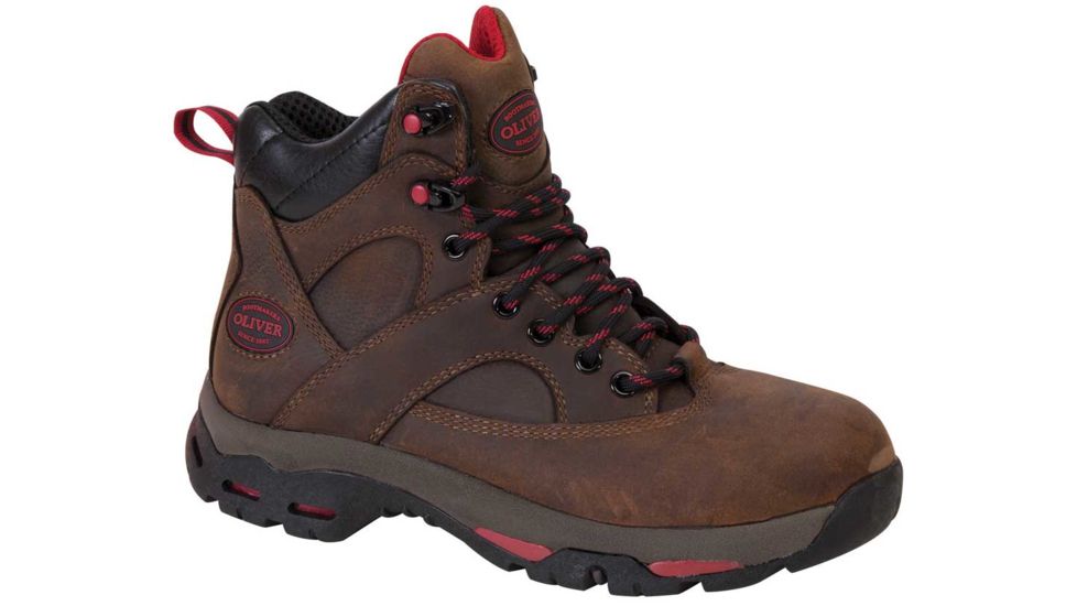 Oliver 6 in ST/MT/PR/EH Work Boot - Women's, Black/Red, 5, OL24021-BLK-050