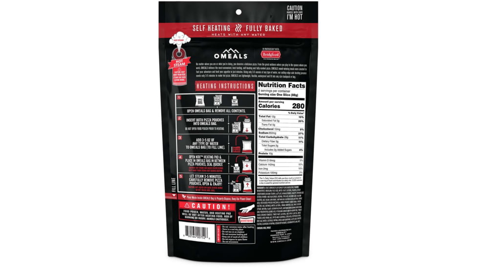 OMEALS Pepperoni Pizza, 20.2 oz, Multi, 7.5 inches x 1 inch x 11.25 inches, OMEPZ1