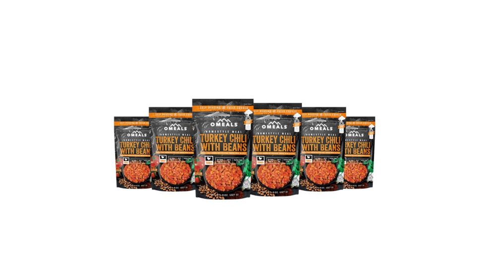 Omeals Turkey Chili with Beans, 6 pack, 7.5 inches x 2 inches x 10.75 inches OMET1X6