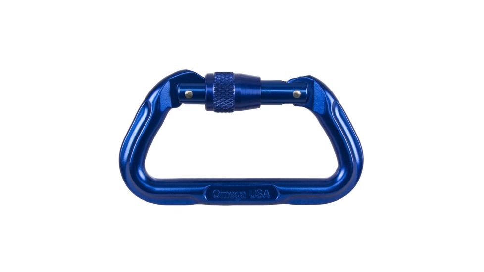 Omega Pacific Standard Locking D Carabiner, Blue 45161.01.101