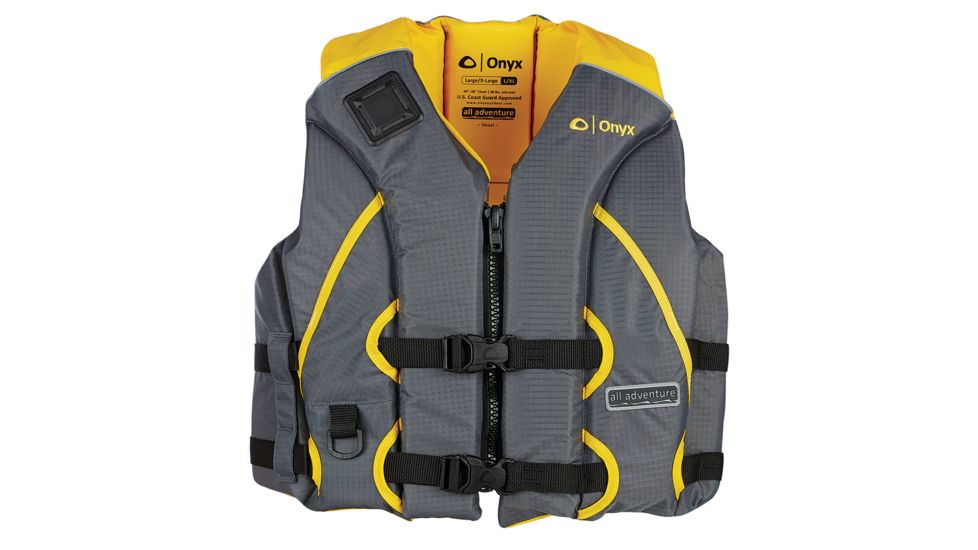 Onyx Outdoor All Adventure Shoal Life Jacket - Adult S/M - Yellow/Grey 73384