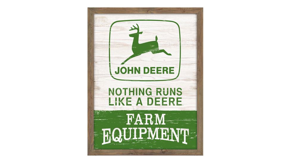 Open Road Brands Wood Framed Wall Decor John Deere 14''x18''