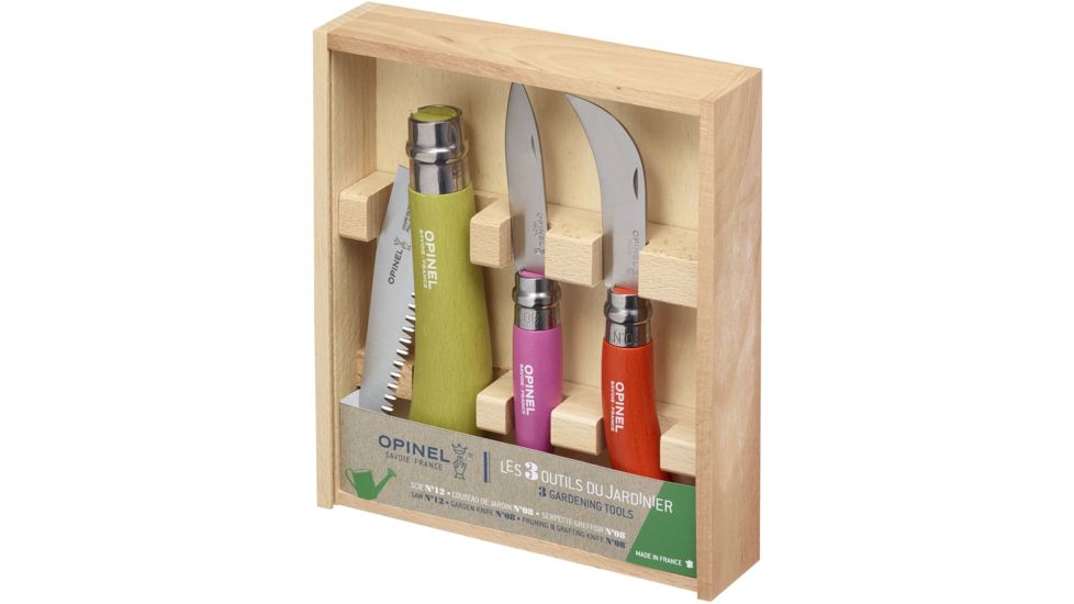 Opinel 3 Pc Gardener's Tool Set, Folding Saw, Garden Knife, Pruner, 001617