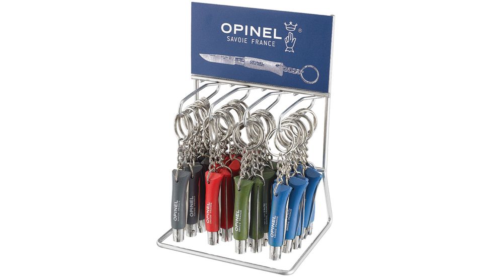 Opinel 36 Pc Keyring Display Folding Knife,1.25in,Green,Blue,Red,Gray Handles OP01743