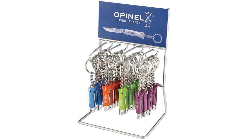 Opinel 36 Piece Keyring Display Folding Knife,1.25in,Stainless Steel,Standard Edge,Wood Handle OP01428