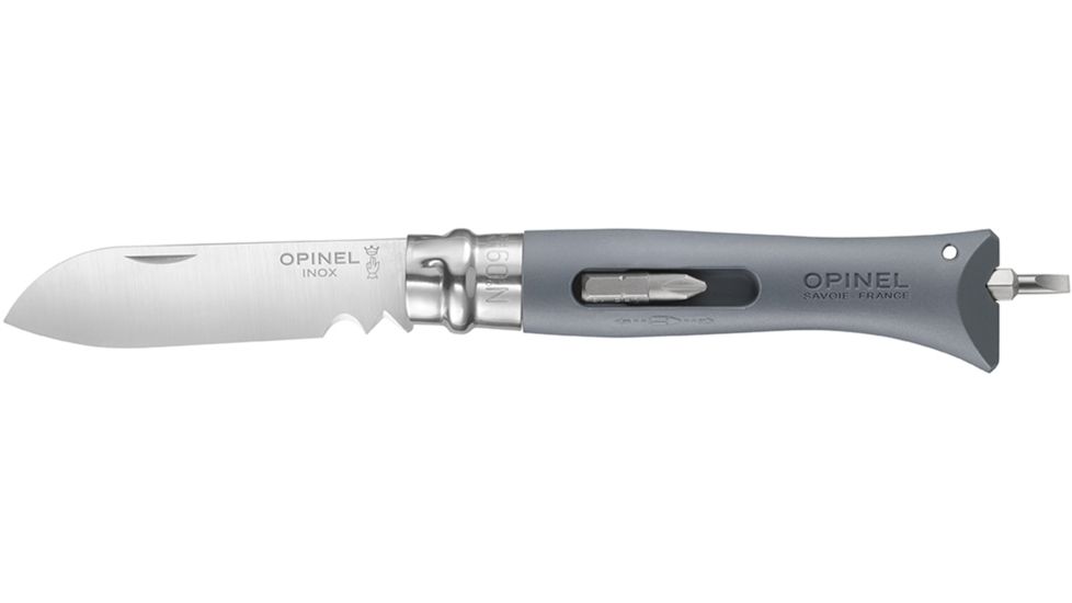 Opinel DIY Folding Knife No.9, 3.125in, Stainless Steel, Gray, Beechwood Handle, 001792