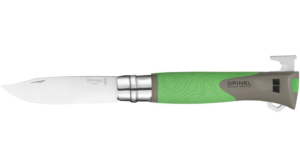 Opinel Explore Folding Knife No.12, 3.98in, w/ Virobloc, 12C27 Sandvik SS, Green, 001899